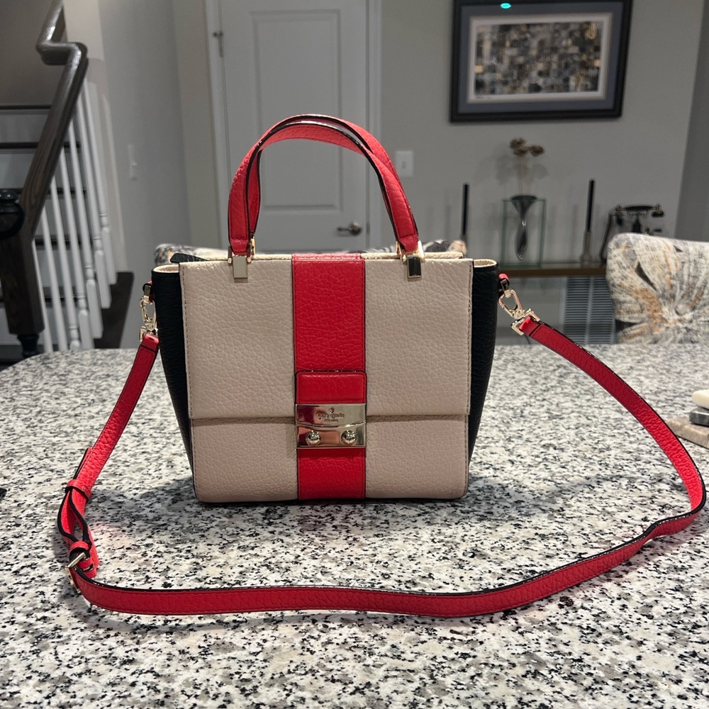 Kate Spade Red, Black, and Cream Satchel